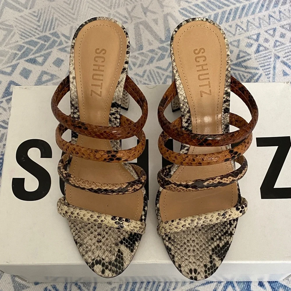 SCHUTZ Multicolor Snakeskin Heels - Picture 3 of 6